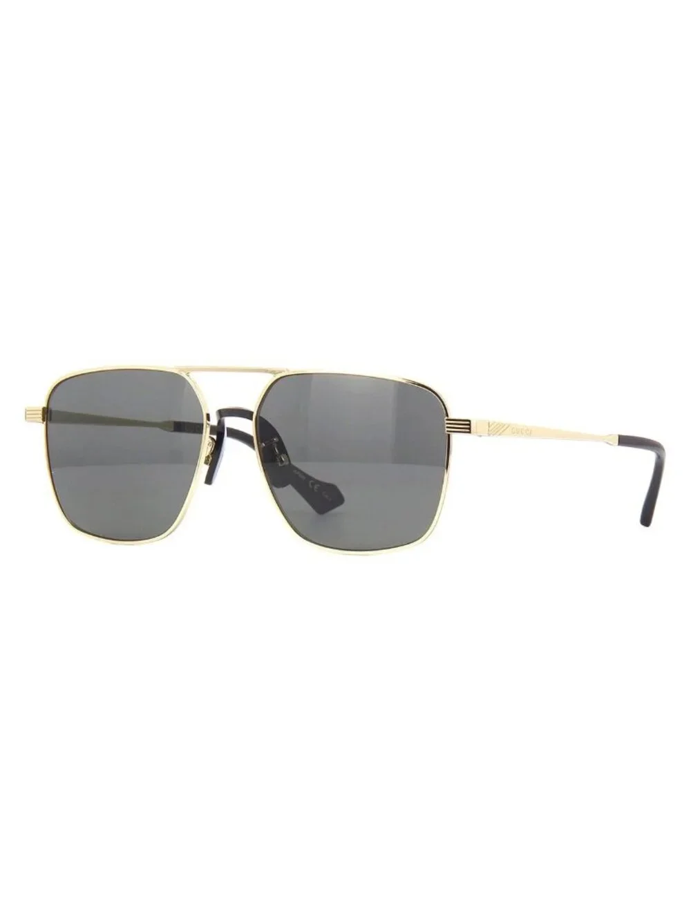 NEW GG0743S 001 GUCCI SUNGLASSES, GOLD/GRAY AVIATOR UNISEX GUCCI EYEWEAR